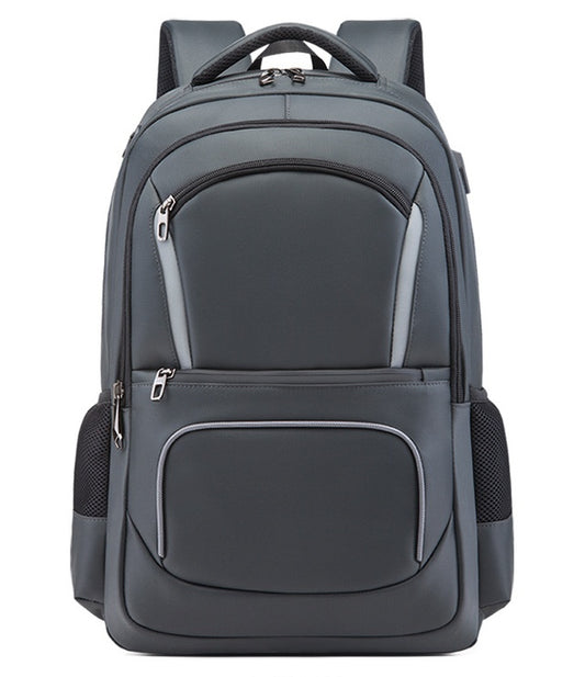 Water-Resistant Anti-Theft Laptop Backpack – Large Capacity (Black/Navy) - The Dock Drop