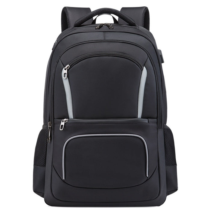 Water-Resistant Anti-Theft Laptop Backpack – Large Capacity (Black/Navy) - The Dock Drop
