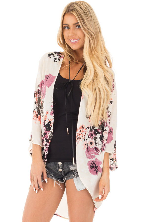 Women’s Floral Kimono Cardigan – Lightweight & Breezy Layer - The Dock Drop