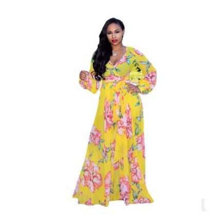 Vibrant Horizon™ Long Sleeve Maxi Dress - The Dock Drop