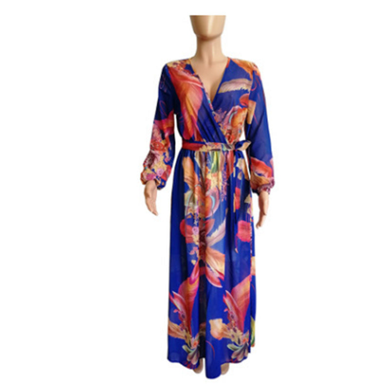 Vibrant Horizon™ Long Sleeve Maxi Dress - The Dock Drop