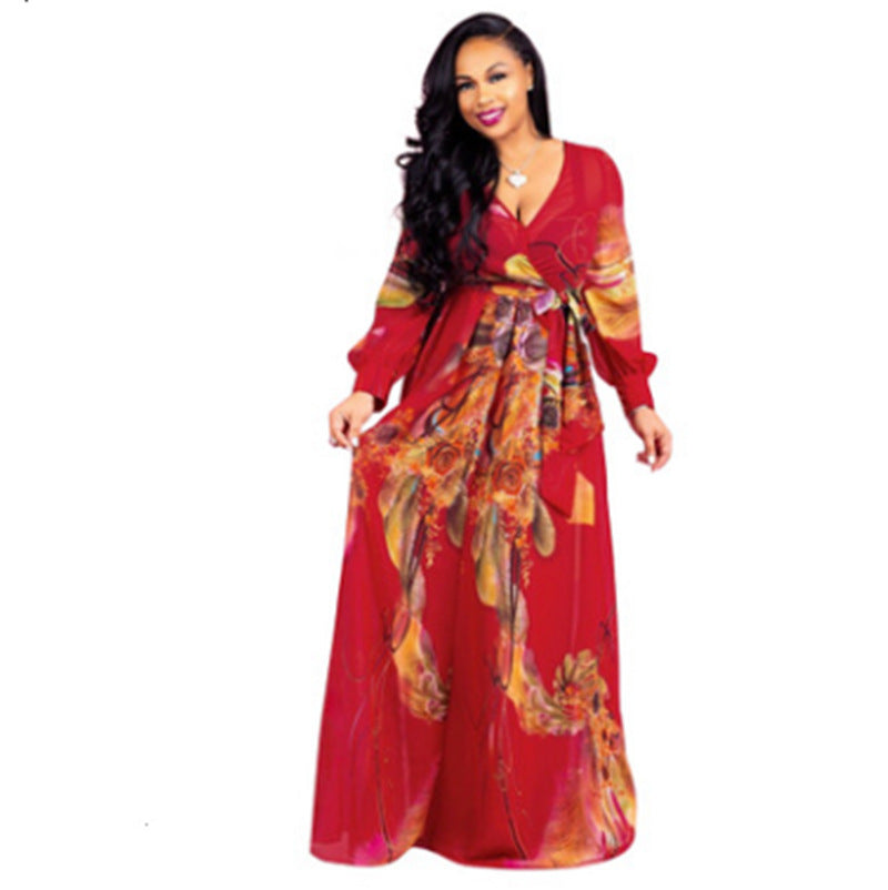 Vibrant Horizon™ Long Sleeve Maxi Dress - The Dock Drop