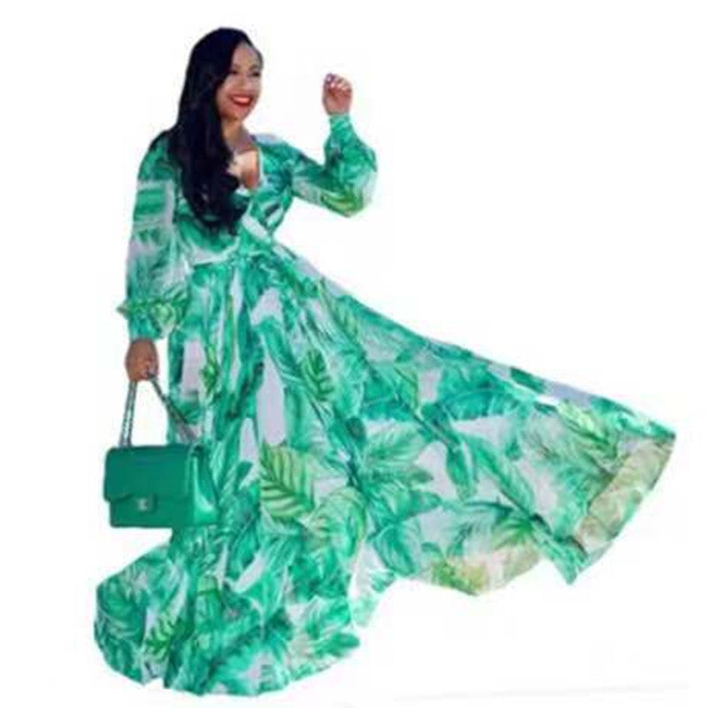 Vibrant Horizon™ Long Sleeve Maxi Dress - The Dock Drop