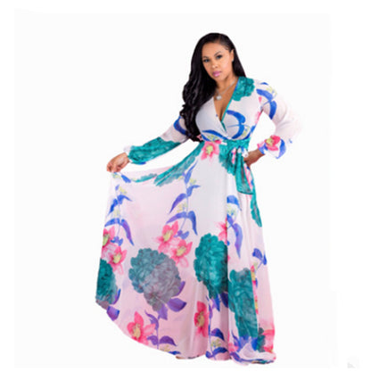Vibrant Horizon™ Long Sleeve Maxi Dress - The Dock Drop