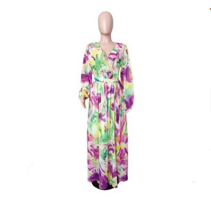 Vibrant Horizon™ Long Sleeve Maxi Dress - The Dock Drop