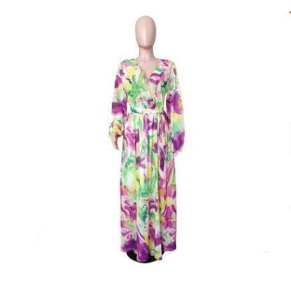 Vibrant Horizon™ Long Sleeve Maxi Dress - The Dock Drop