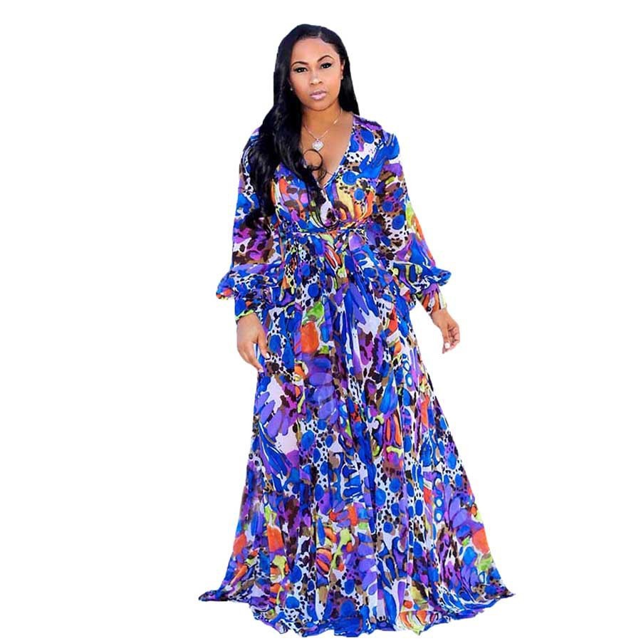 Vibrant Horizon™ Long Sleeve Maxi Dress - The Dock Drop