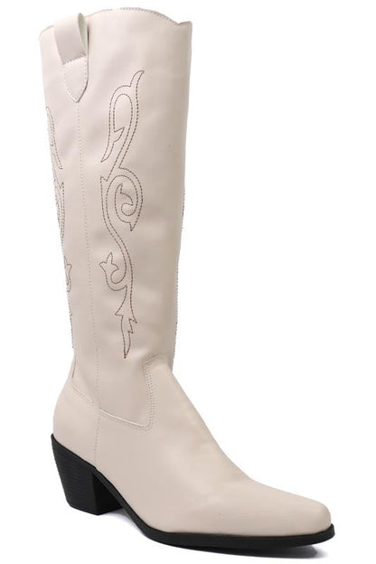 Beautiful Western Style Tall Boots – Fuchsia – 7