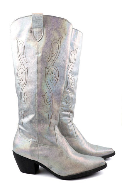 Beautiful Western Style Tall Boots – Fuchsia – 9