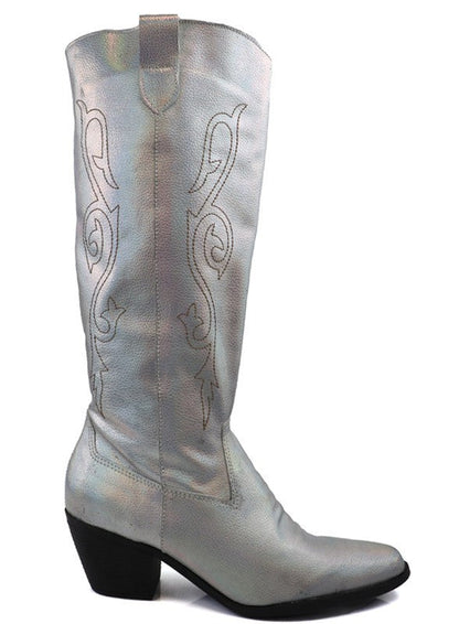 Beautiful Western Style Tall Boots – Bone – 6