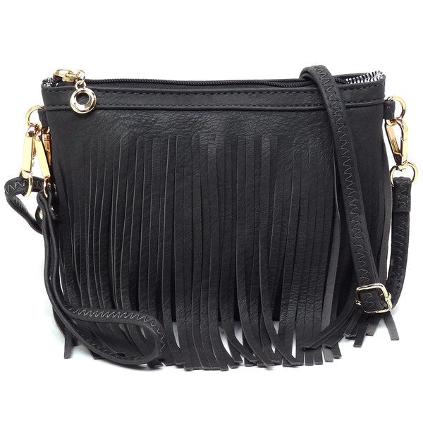 Western Fringe Clutch Cross Body Bag – Lavender – One