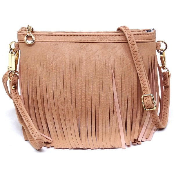 Western Fringe Clutch Cross Body Bag – Royal Blue – One