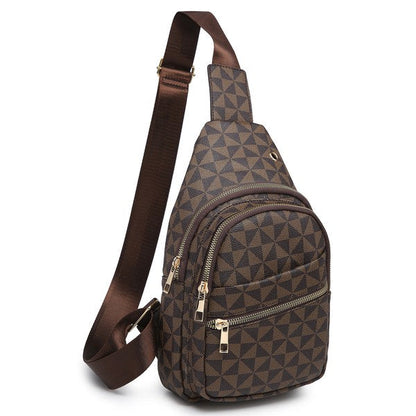 Pattern Sling Backpack – Coffee – One