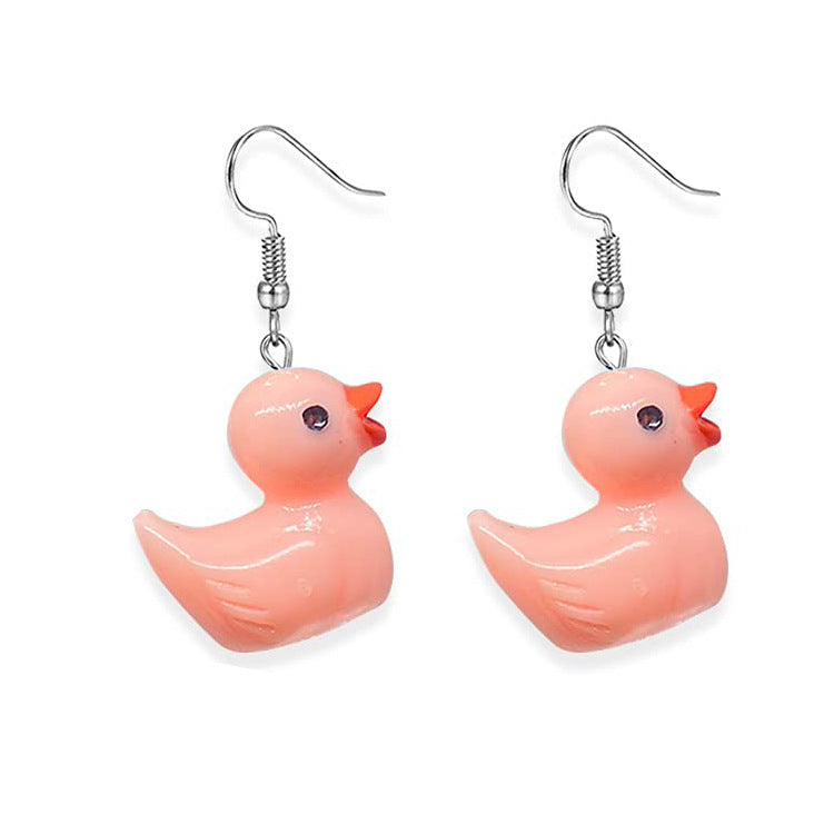 Pastel Duck Charm Earrings – Lightweight Dangle (6 Colors) - The Dock Drop