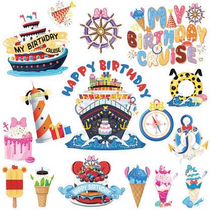 16 Pcs Birthday Cruise Door Magnets Decorations