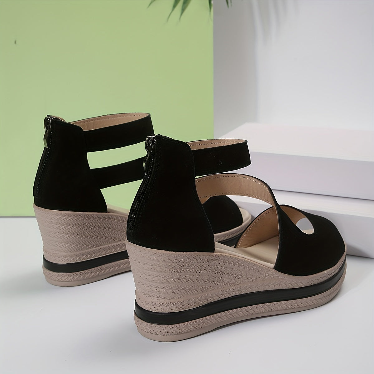 Women’s Wedge Sandals with Zipper