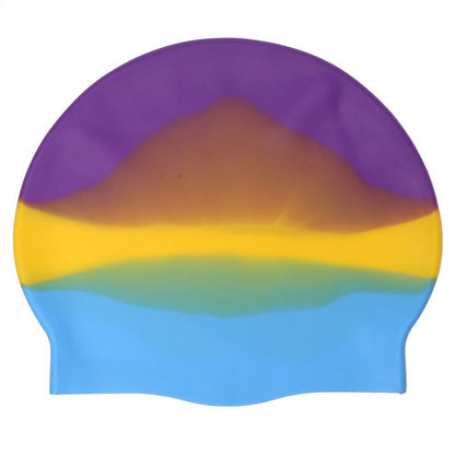 Silicone gradient swimming cap