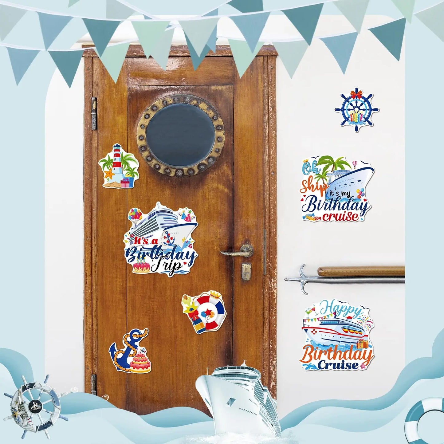 6 Pcs Cruise Birthday Door Magnet Set