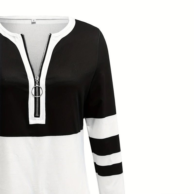 Harbor Stripe Pullover – Zip-Neck Color Block Sweatshirt - The Dock Drop