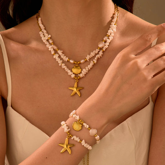 Gold Starfish Pendant Necklace