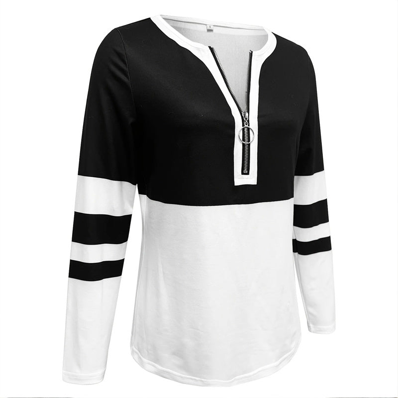 Harbor Stripe Pullover – Zip-Neck Color Block Sweatshirt - The Dock Drop