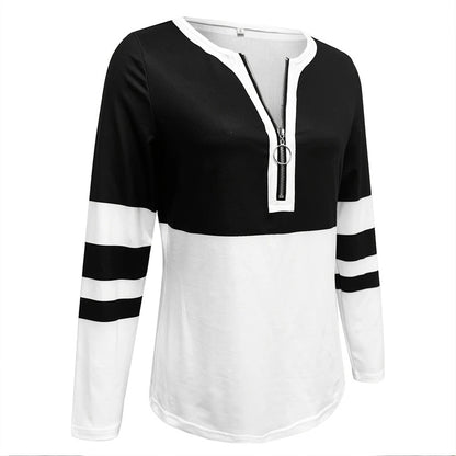 Harbor Stripe Pullover – Zip-Neck Color Block Sweatshirt - The Dock Drop