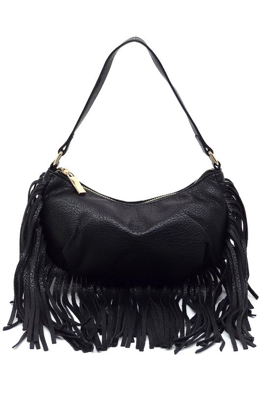 Fashion Fringe Shoulder Bag Hobo – Olive – One