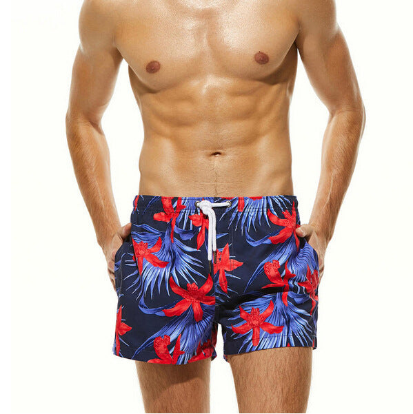 Tropical Print Swim Trunks – Quick-Dry Beach Shorts (S–3XL)