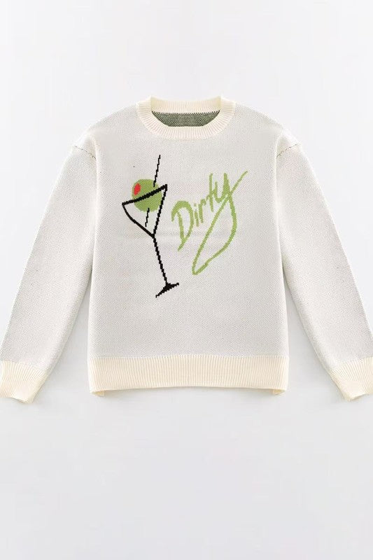 Dirty Martini Sweater – White Multi – S