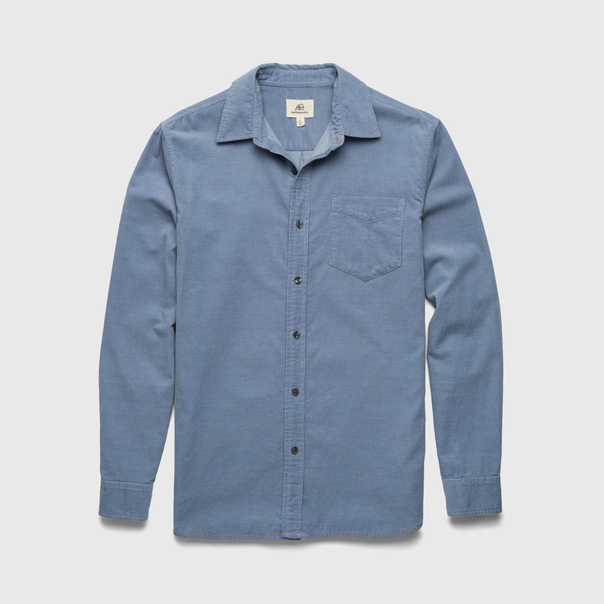 Brian Corduroy Shirt - Country Blue - The Dock Drop
