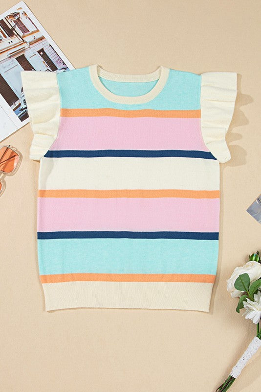 Striped Colorblock Knit Top