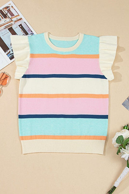 Striped Colorblock Knit Top