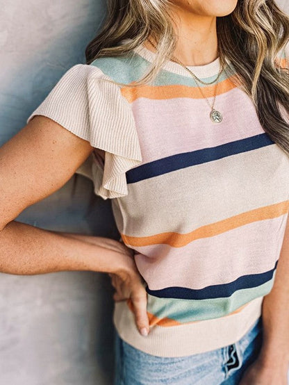 Striped Colorblock Knit Top