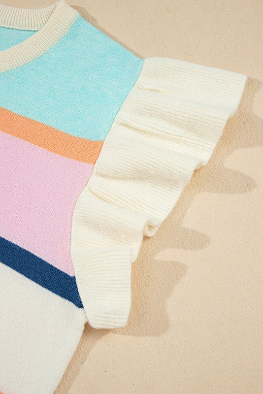 Striped Colorblock Knit Top