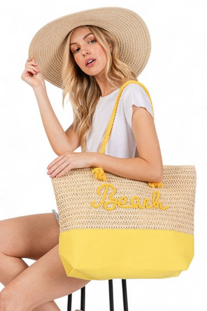 BEACH Crochet Summer Tote – Blue – O/S