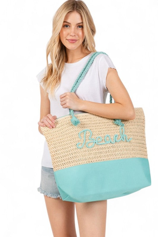 BEACH Crochet Summer Tote – Yellow – O/S