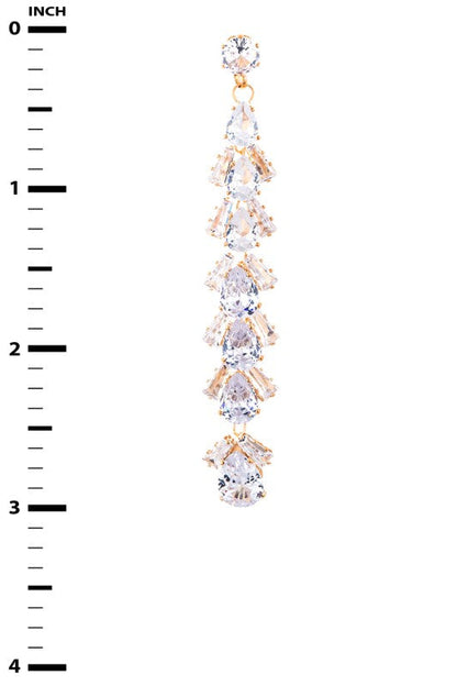 Mix CZ Long Drop Earrings Earrings