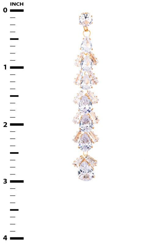 Mix CZ Long Drop Earrings Earrings