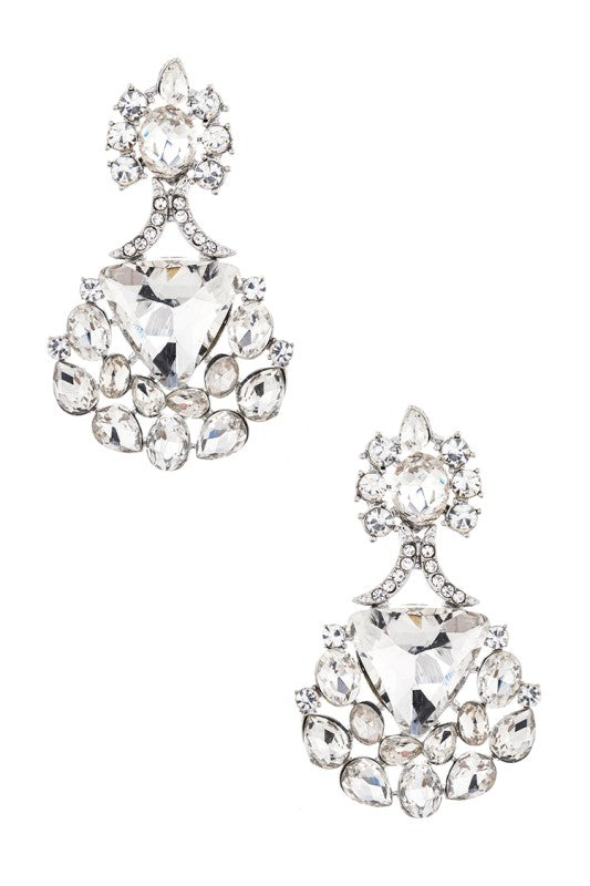 Mix Crystal Bridal Chandelier Earrings – Rhodium/clear – O/S