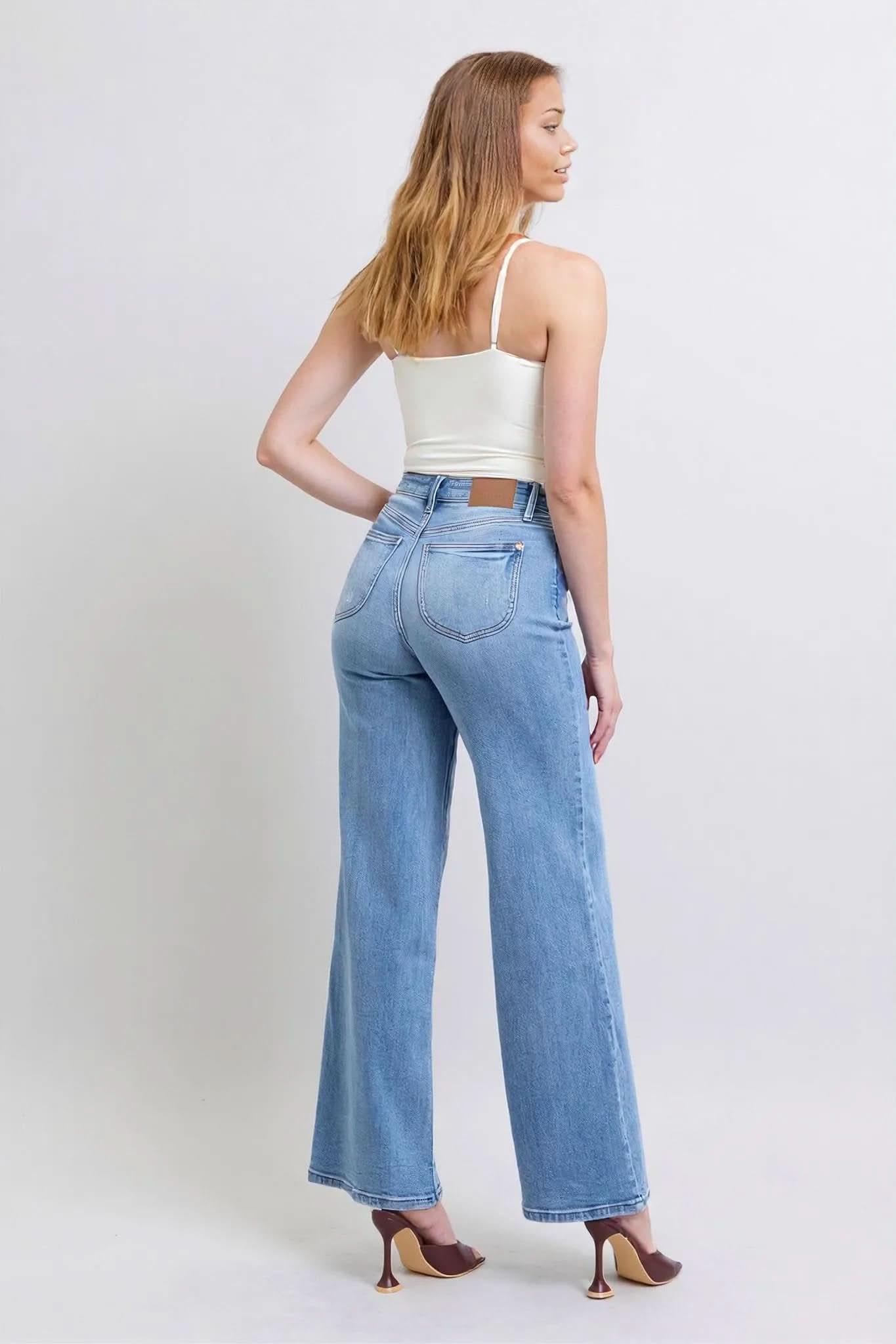 Judy Blue Full Size Wide Leg Jeans – Medium – 15(32)