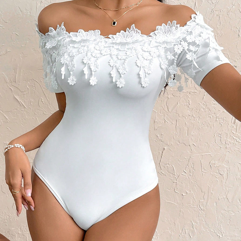 Off-Shoulder Lace Bodysuit - The Dock Drop