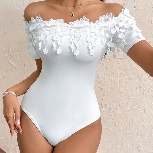 Off-Shoulder Lace Bodysuit - The Dock Drop