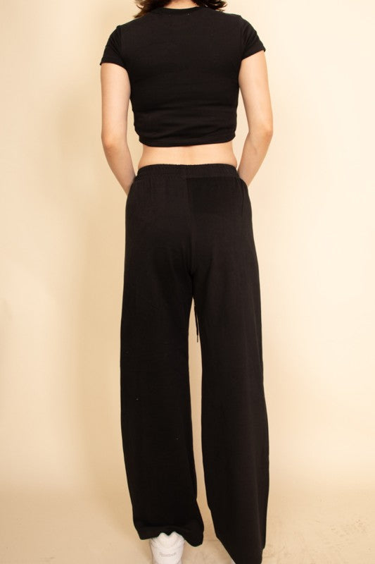 Relaxed Fit Top and Wide – Leg Pants Set