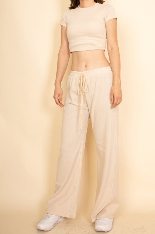 Relaxed Fit Top and Wide – Leg Pants Set