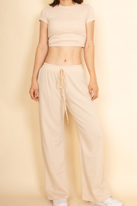 Relaxed Fit Top and Wide – Leg Pants Set