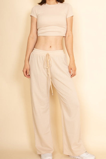 Relaxed Fit Top and Wide – Leg Pants Set