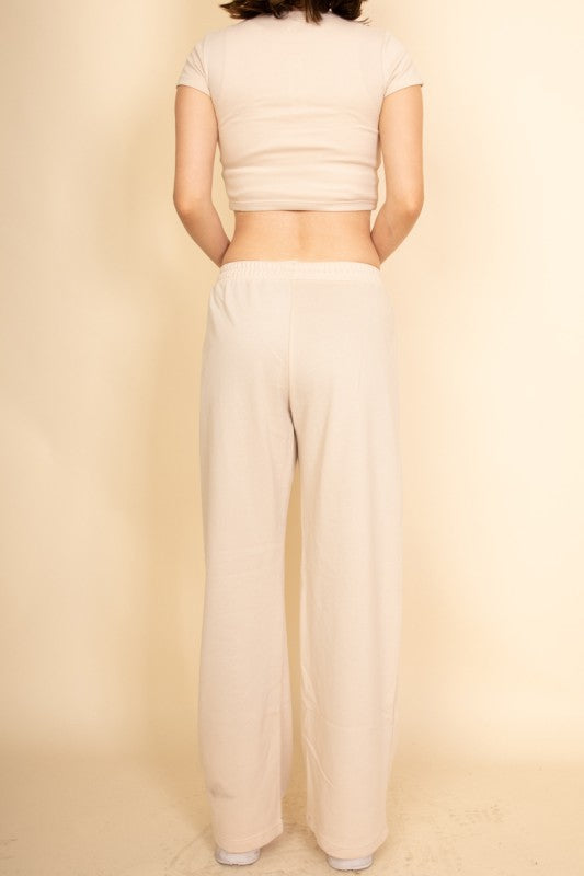 Relaxed Fit Top and Wide – Leg Pants Set
