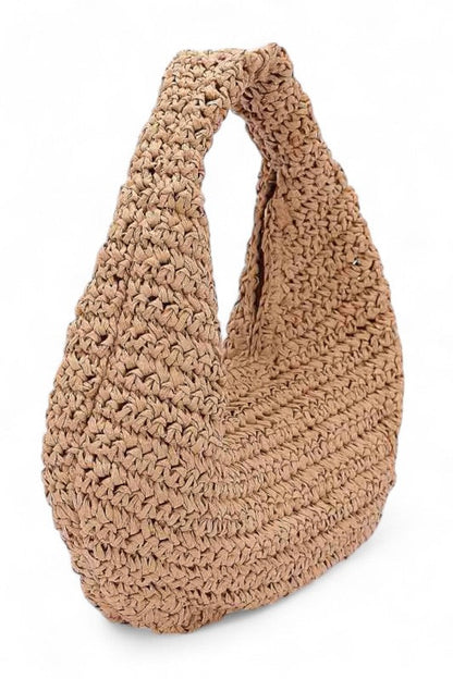 Faux Straw Summer Hobo Bag