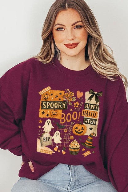 Halloween Collage Graphic Sweatshirt – Black – S