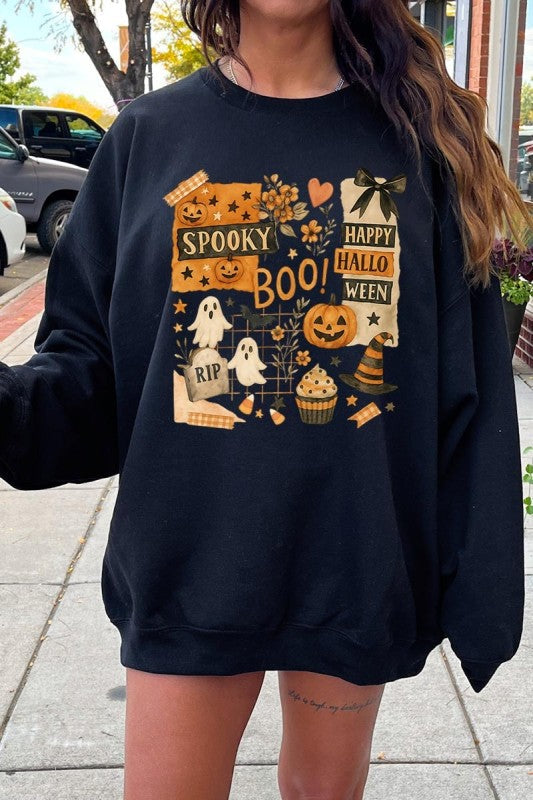 Halloween Collage Graphic Sweatshirt – ASH – M